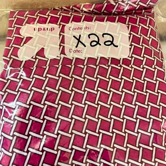 Crown & Ivy Women's Long Sleeve Lattice Print Button Front Top Pink White Size M - Picture 8 of 11